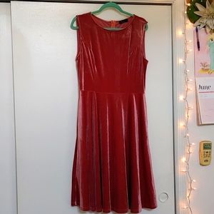 Pink velvet swing dress